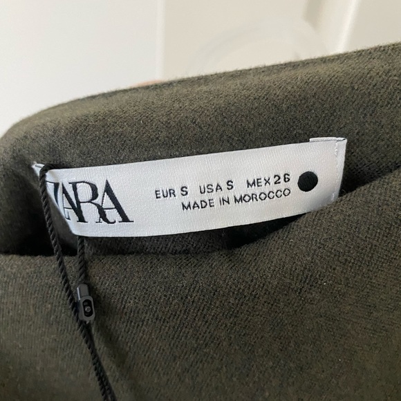 Zara Brand New Limited Edition Olive Midi Skirt - Picture 9 of 12